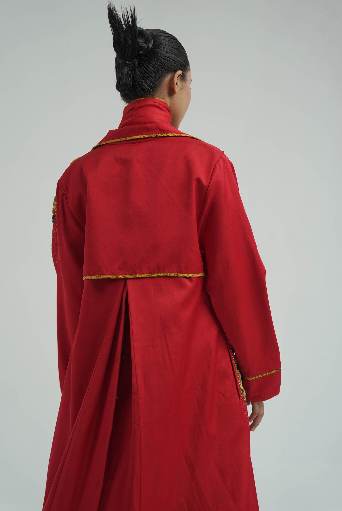 Red Impasto Trench - CiceroniJacketsTil