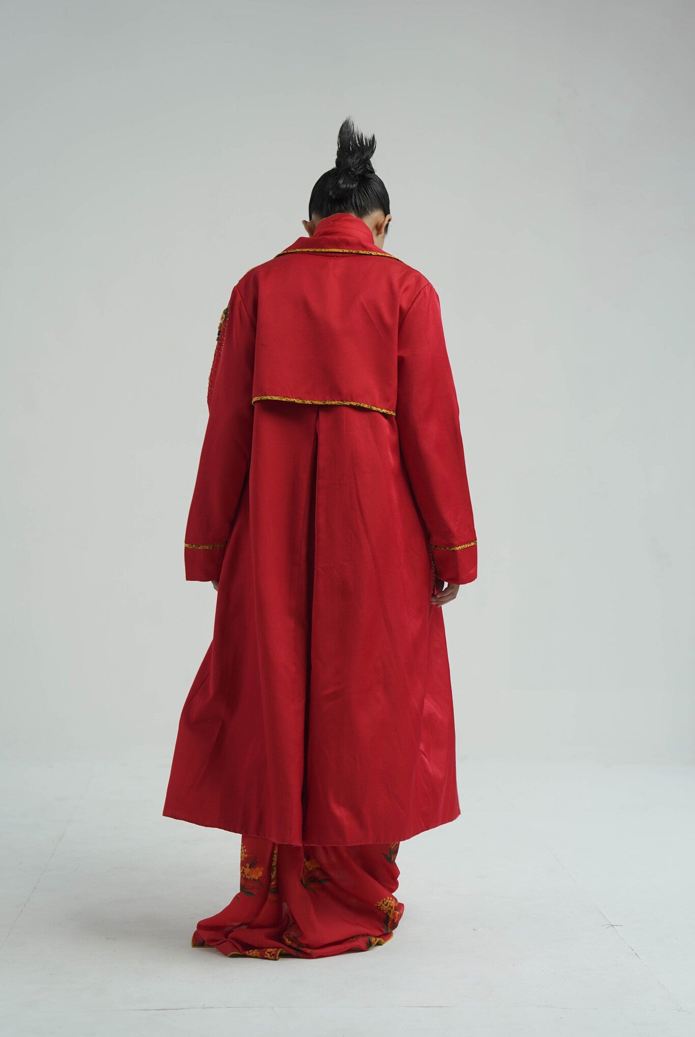 Red Impasto Trench - CiceroniJacketsTil
