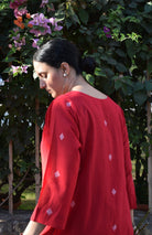 Red Jamdani Phiran - CiceroniKurta, Everyday WearHouse of Moxa