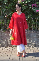 Red Jamdani Phiran - CiceroniKurta, Everyday WearHouse of Moxa