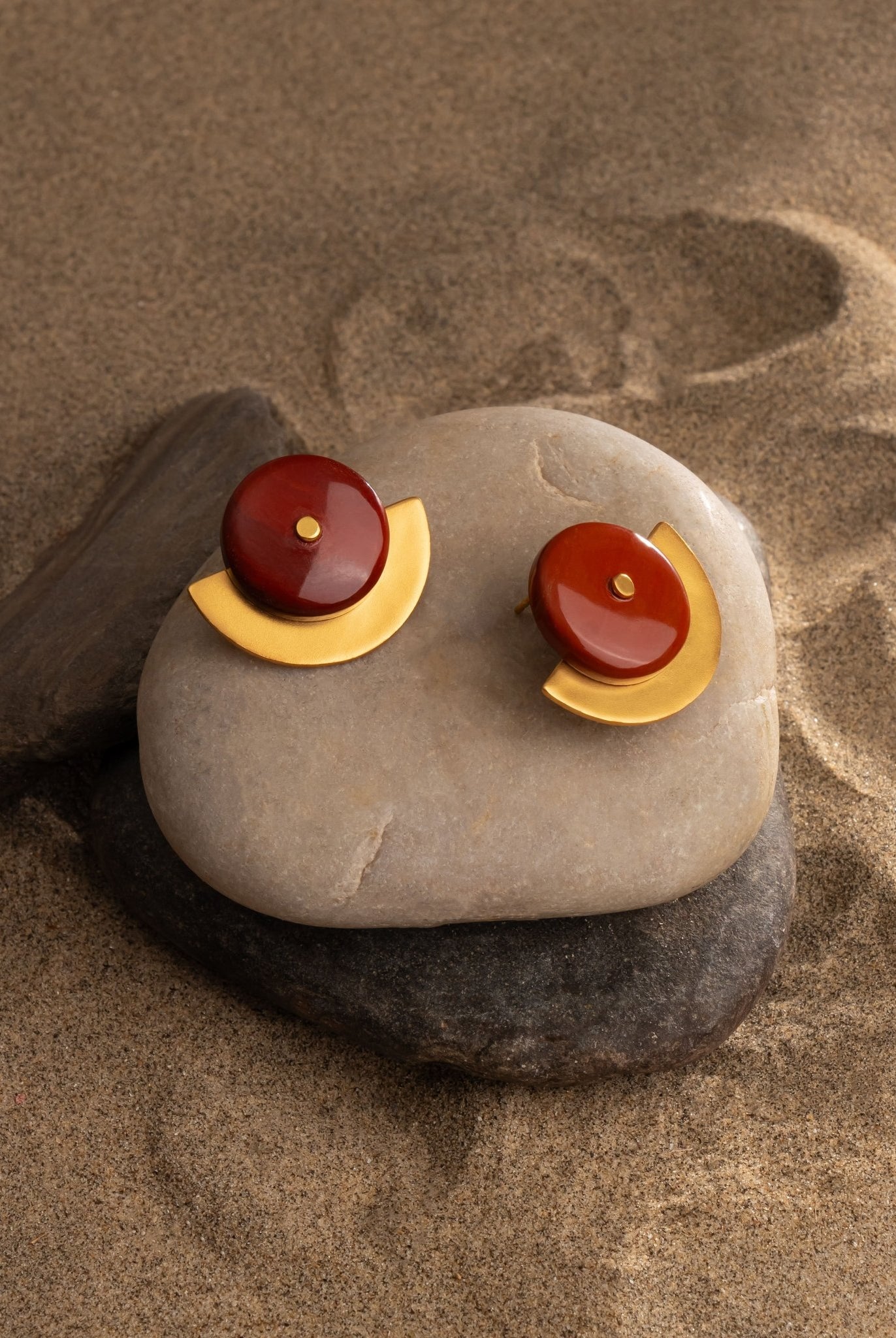 Red jasper Bindus - CiceroniEarringsRumri