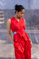 Red Waist Coat Pants Set - CiceroniCo - ord SetBENNCH