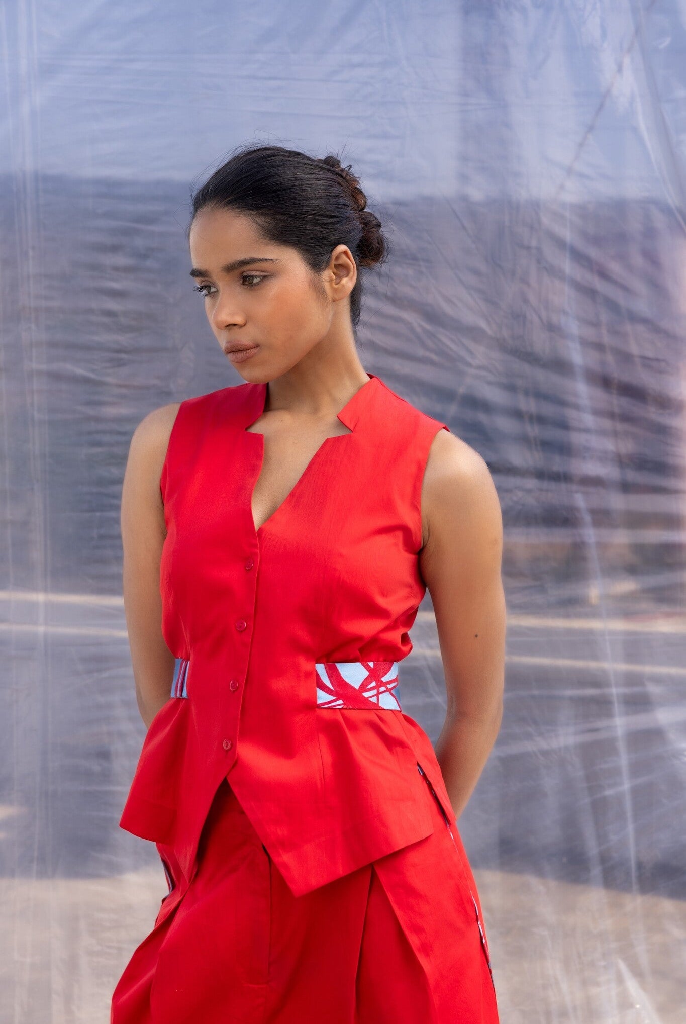 Red Waist Coat Pants Set - CiceroniCo - ord SetBENNCH