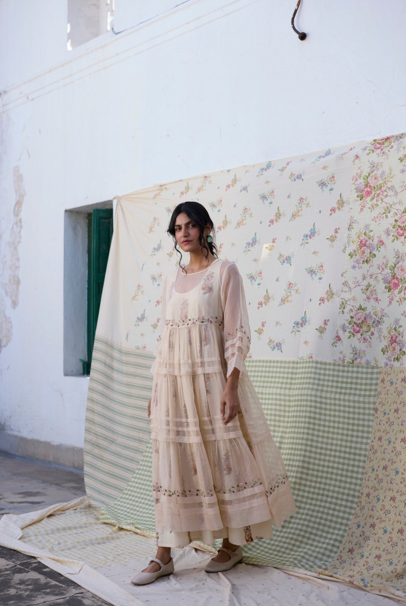 Reverie Dress - Ecru and Red - CiceroniDressesKhyati Rughani