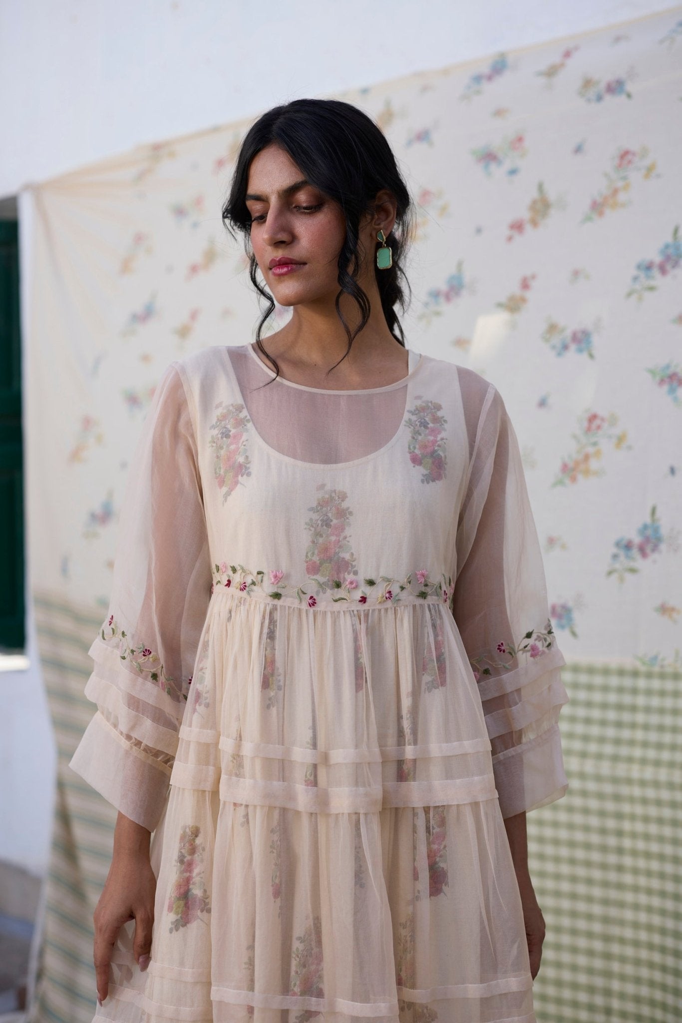 Reverie Dress - Ecru and Red - CiceroniDressesKhyati Rughani