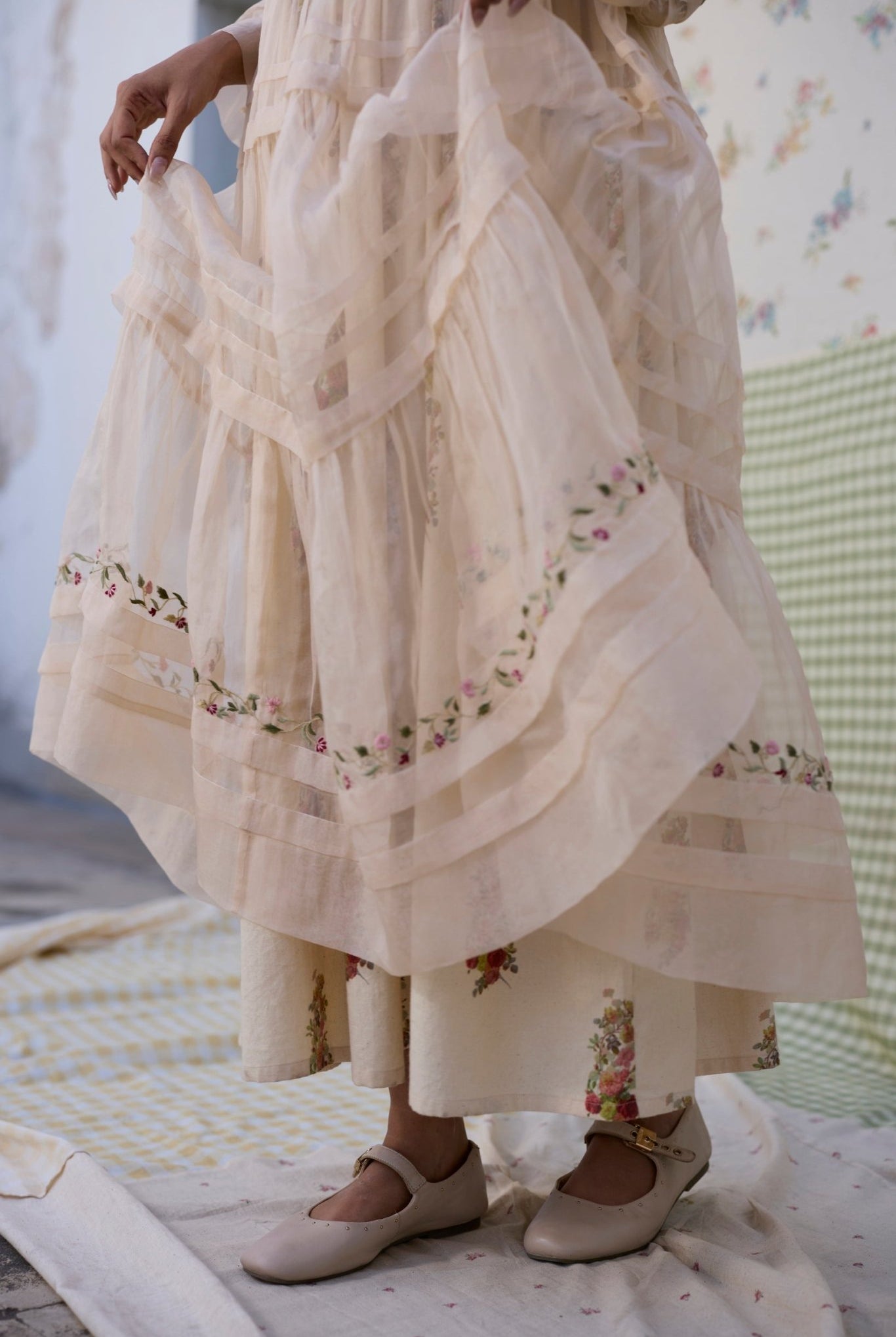 Reverie Dress - Ecru and Red - CiceroniDressesKhyati Rughani