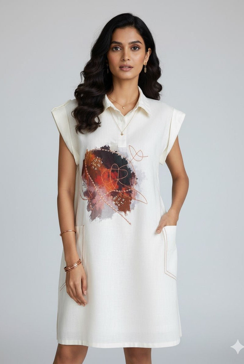 Reverie in Red Shirt Dress - CiceroniDressesArtbeats by Keerthana