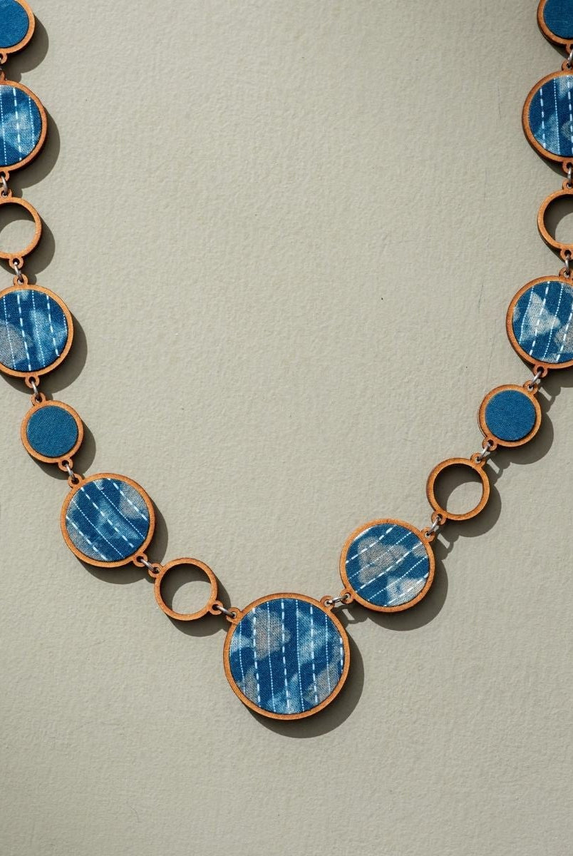 Reversible 2-In-1 Blue Black Necklace - CiceroniNecklaceWhe by Abira