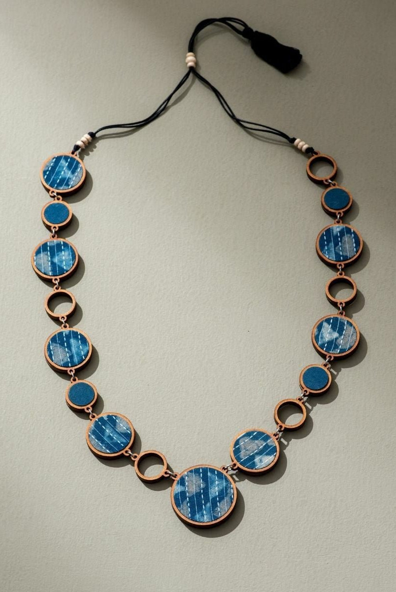 Reversible 2-In-1 Blue Black Necklace - CiceroniNecklaceWhe by Abira