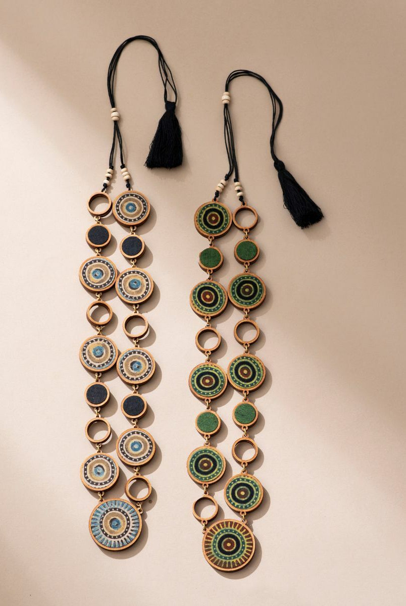 Reversible 2-In-1 Blue Green Necklace - CiceroniNecklaceWhe by Abira