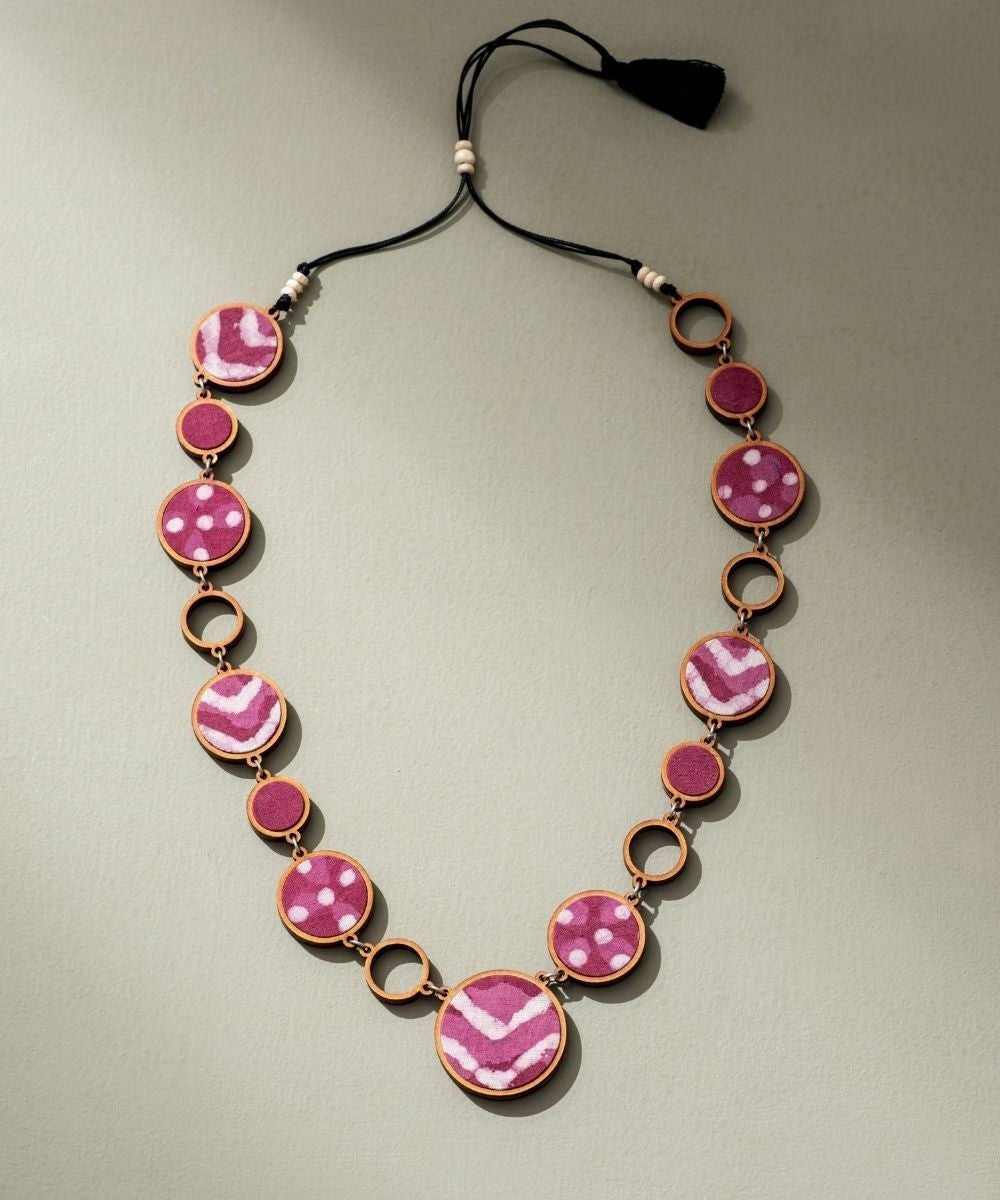 Reversible 2-In-1 Pink Black Necklace - CiceroniNecklaceWhe by Abira