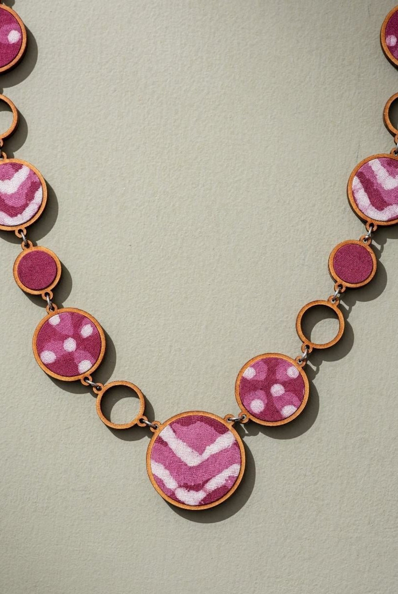 Reversible 2-In-1 Pink Black Necklace - CiceroniNecklaceWhe by Abira