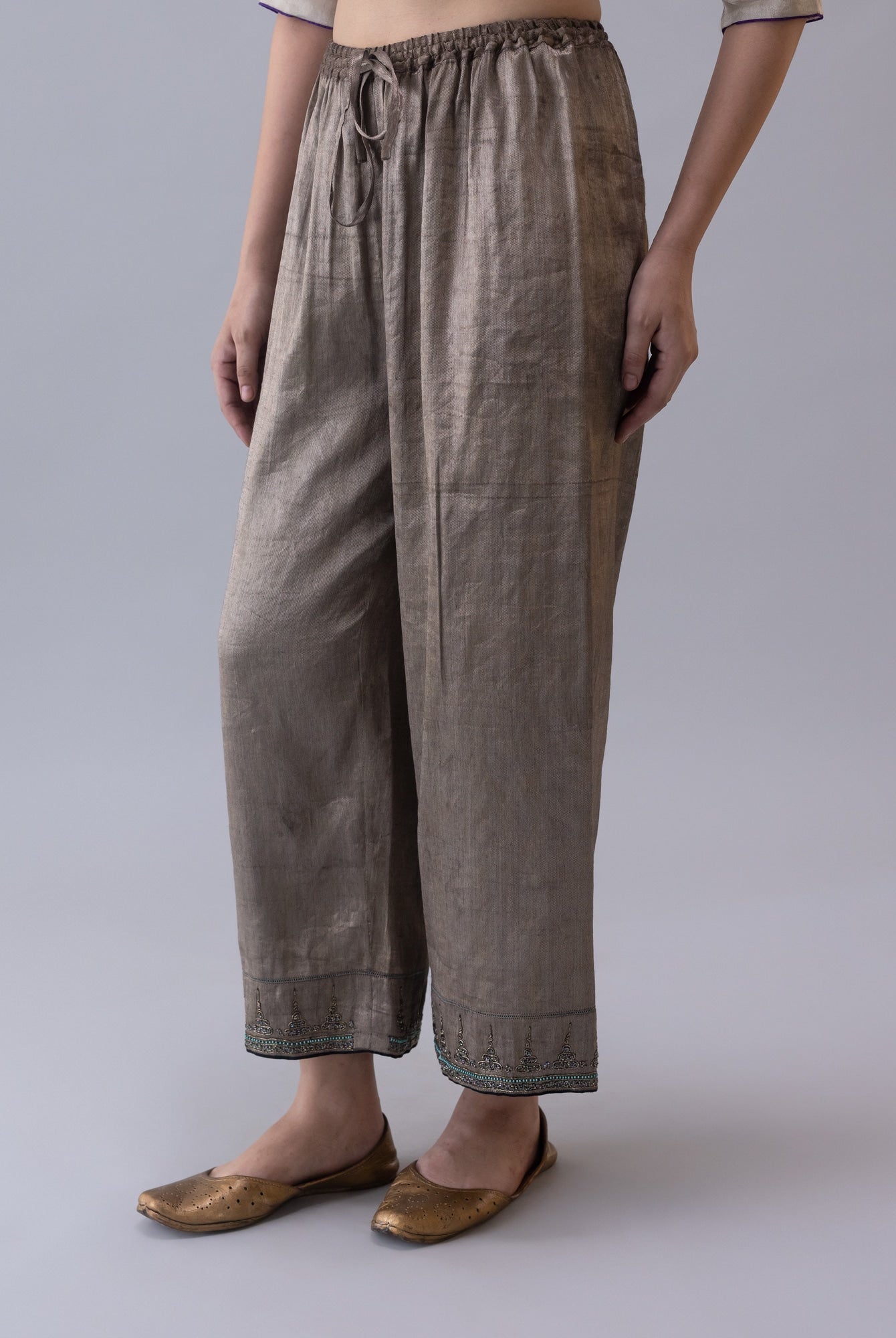 Rinpoche Metallic Pyjama - CiceroniWomen PantsShades of India