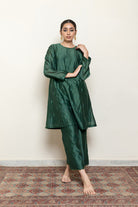 Roohi Kalidaar Kurta Set - Emerald Green (Set of 3) - CiceroniKurta Set, Festive wearNirjara