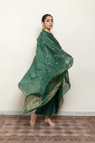 Roohi Kalidaar Kurta Set - Emerald Green (Set of 3) - CiceroniKurta Set, Festive wearNirjara
