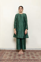 Roohi Kalidaar Kurta Set - Emerald Green (Set of 3) - CiceroniKurta Set, Festive wearNirjara