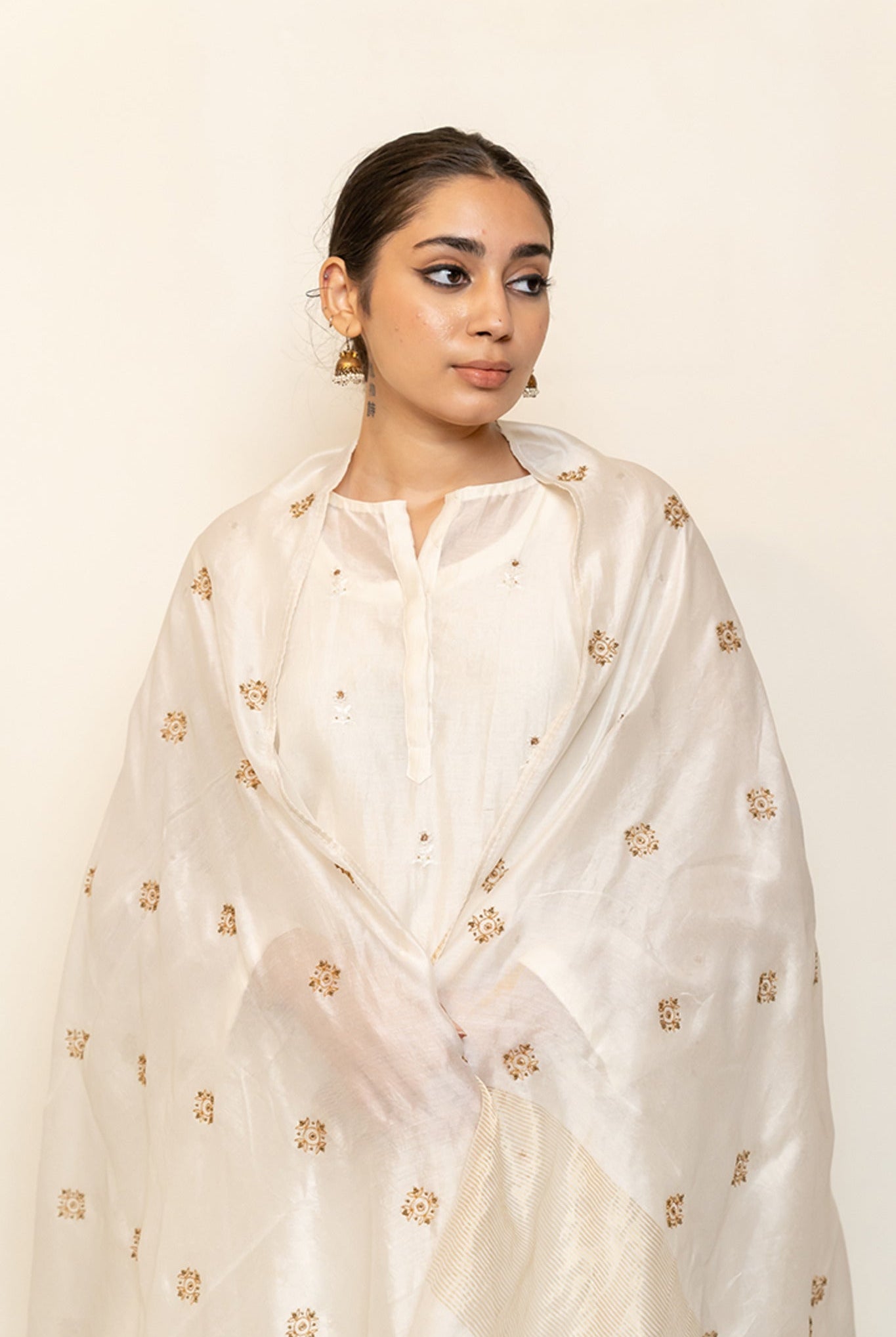 Roohi Kalidaar Kurta Set - Ivory (Set of 3) - CiceroniKurta Set, Festive wearNirjara