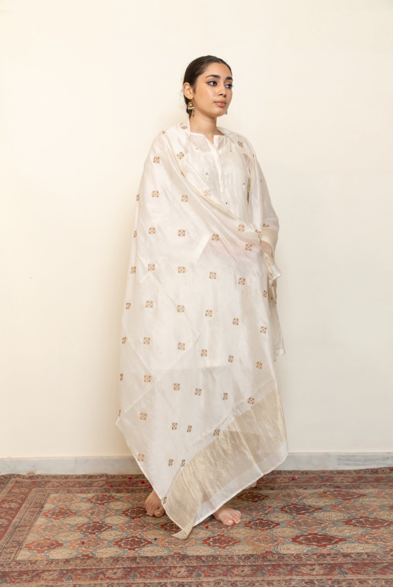 Roohi Kalidaar Kurta Set - Ivory (Set of 3) - CiceroniKurta Set, Festive wearNirjara