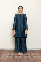 Roohi Kalidaar Kurta Set - Teal (Set of 3) - CiceroniKurta Set, Festive wearNirjara