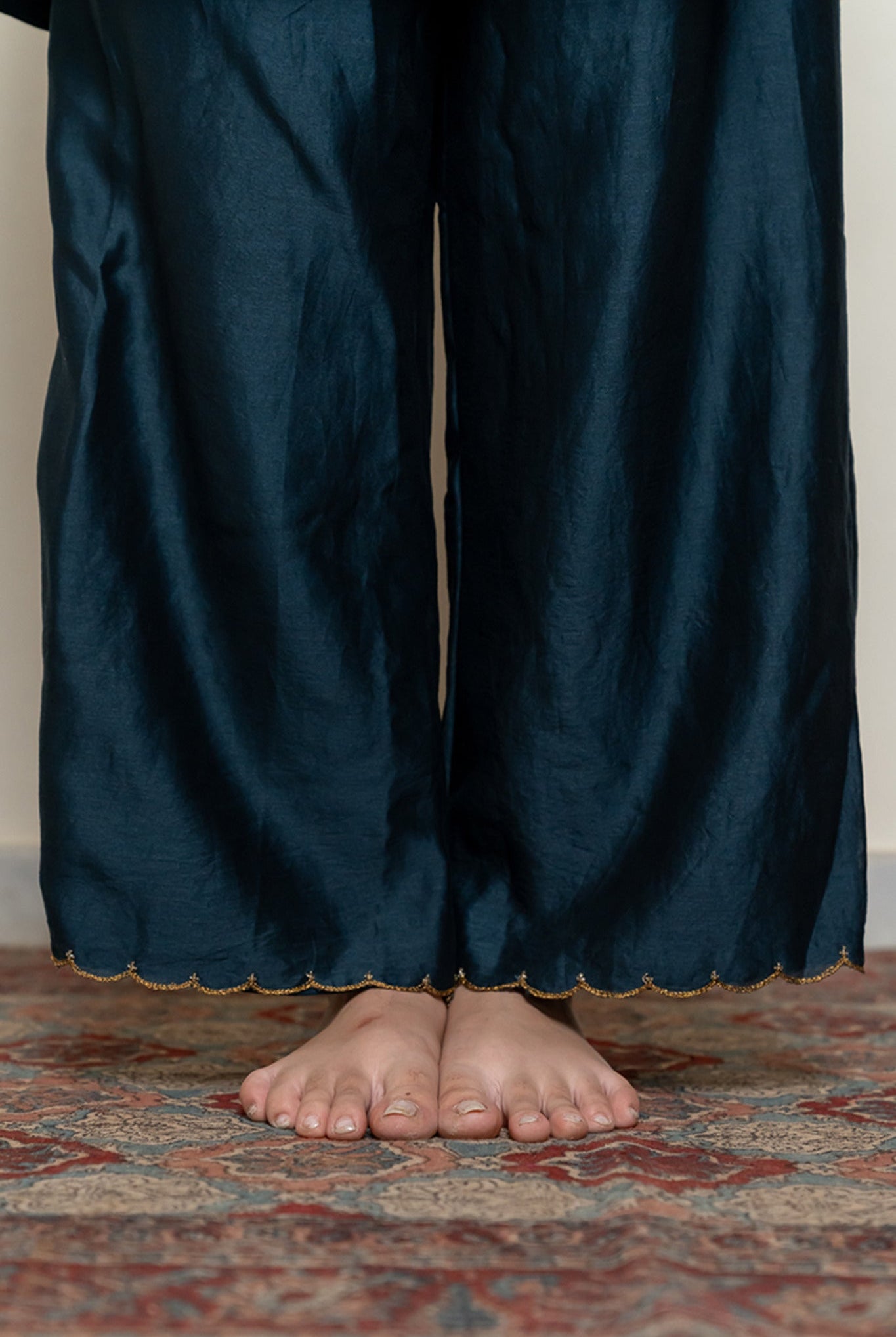 Roohi Kalidaar Kurta Set - Teal (Set of 3) - CiceroniKurta Set, Festive wearNirjara