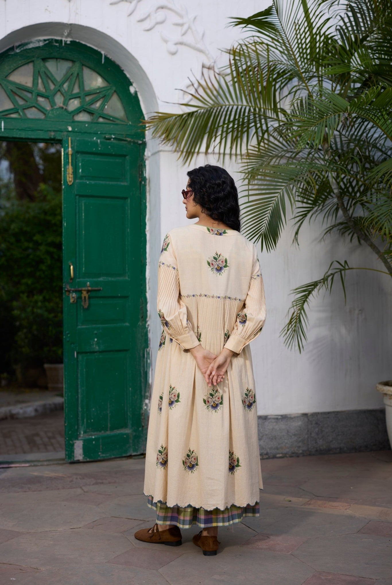 Rosaline Tunic - Ecru and Green - CiceroniKurta, Everyday WearKhyati Rughani