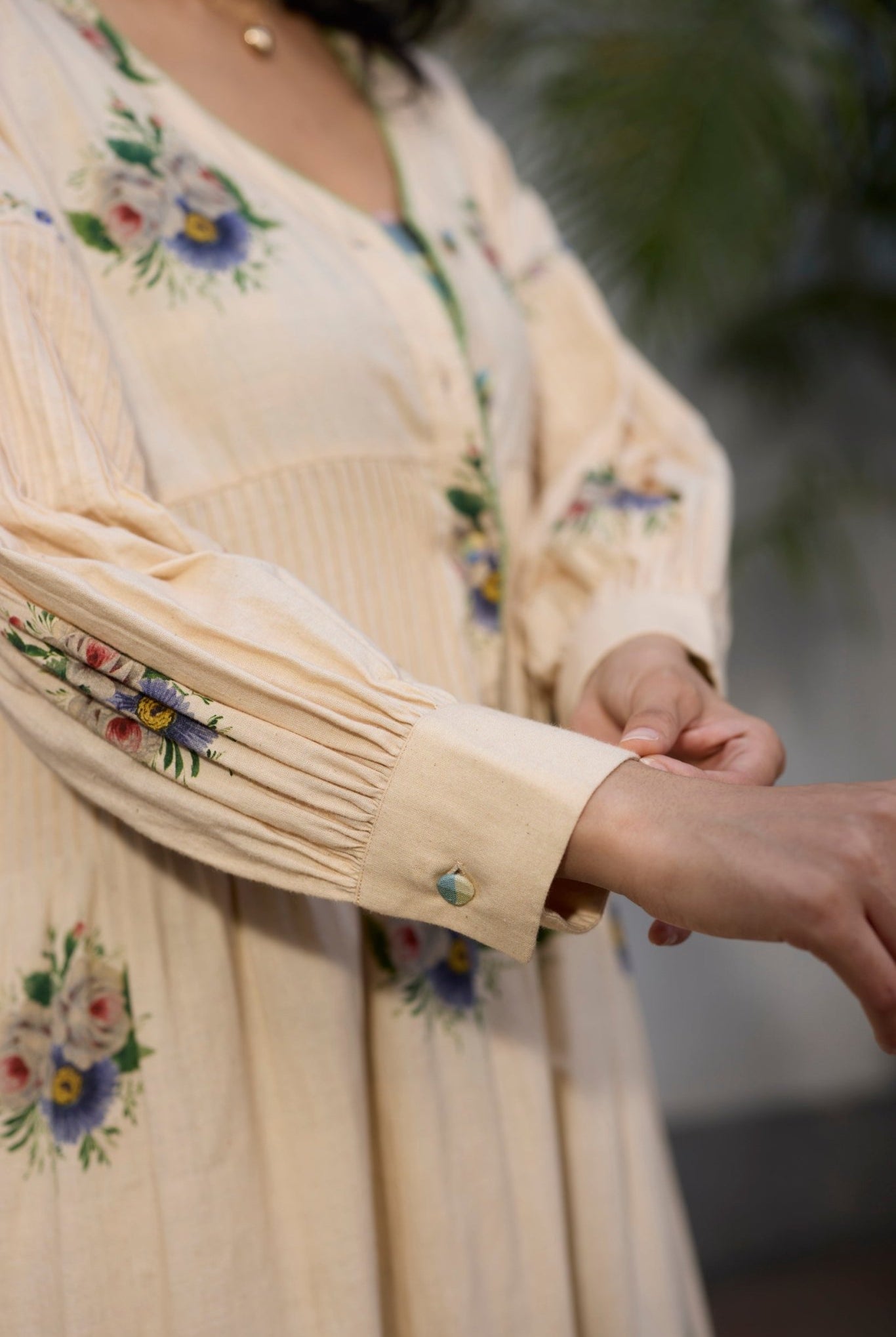 Rosaline Tunic - Ecru and Green - CiceroniKurta, Everyday WearKhyati Rughani