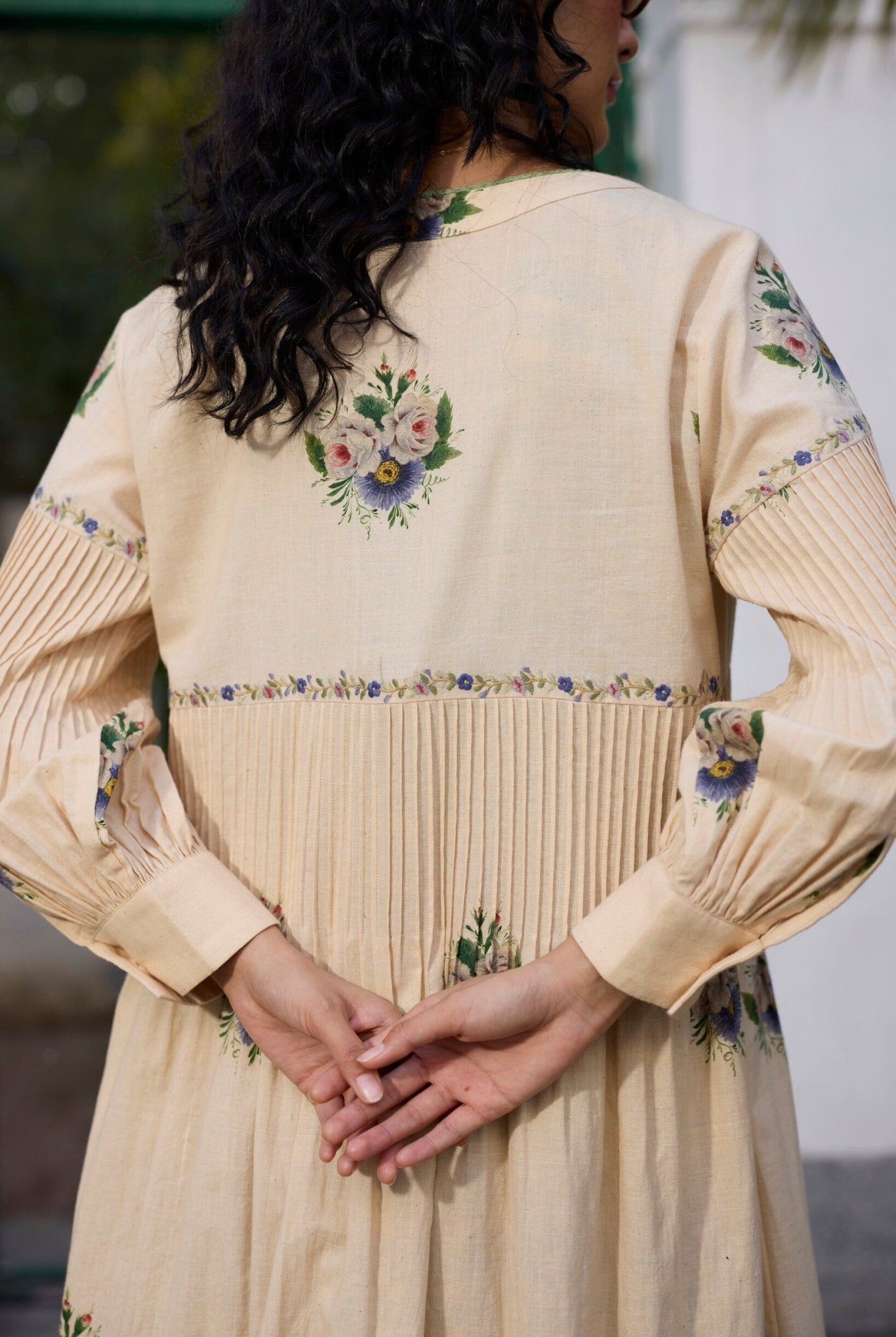 Rosaline Tunic - Ecru and Green - CiceroniKurta, Everyday WearKhyati Rughani