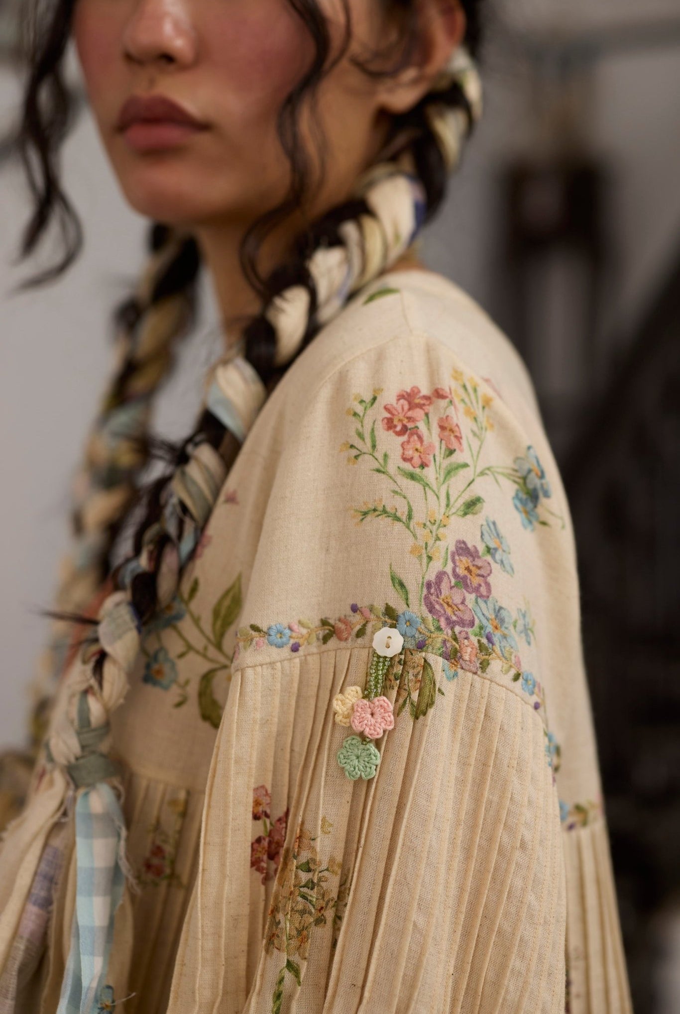 Rosaline Tunic - Ecru and Pink - CiceroniKurta, Everyday WearKhyati Rughani
