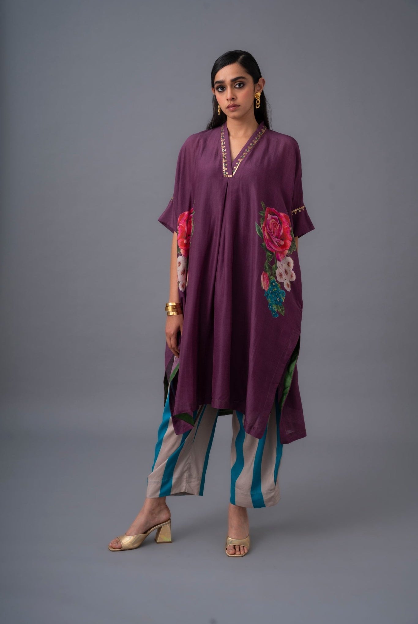 Rosinha Deane Set - Deep Plum - CiceroniKurta Set, Festive WearRaga & Co.