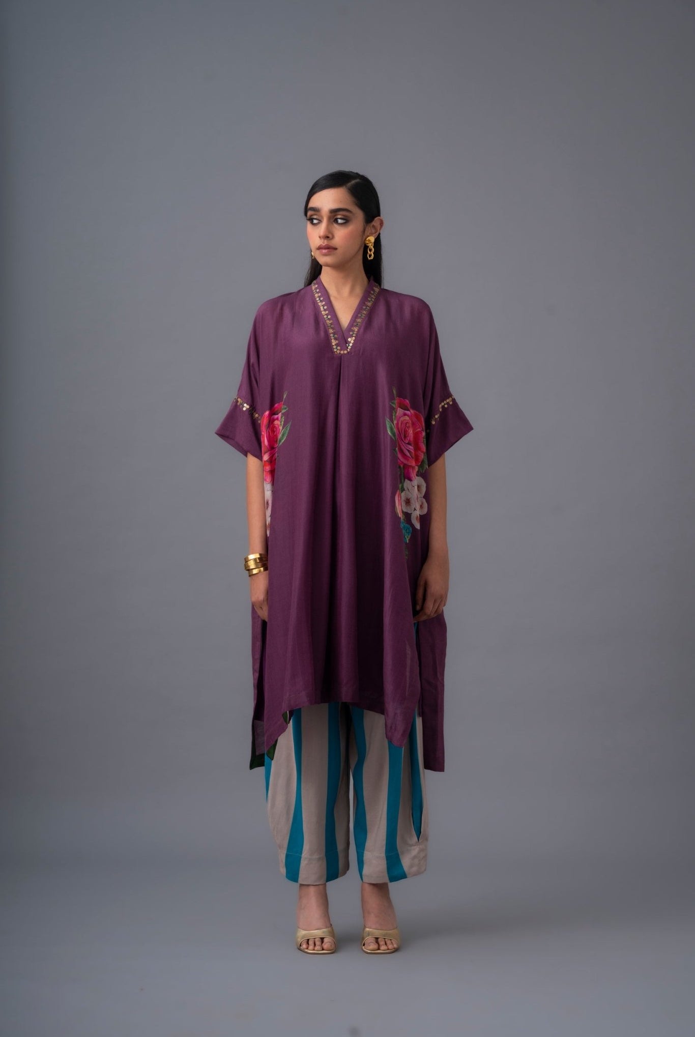 Rosinha Deane Set - Deep Plum - CiceroniKurta Set, Festive WearRaga & Co.