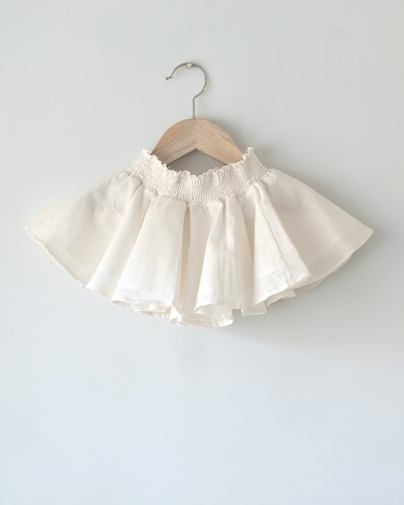 Round And Round White Slub Twirl Skirt - CiceroniSkirtsLove The World Today