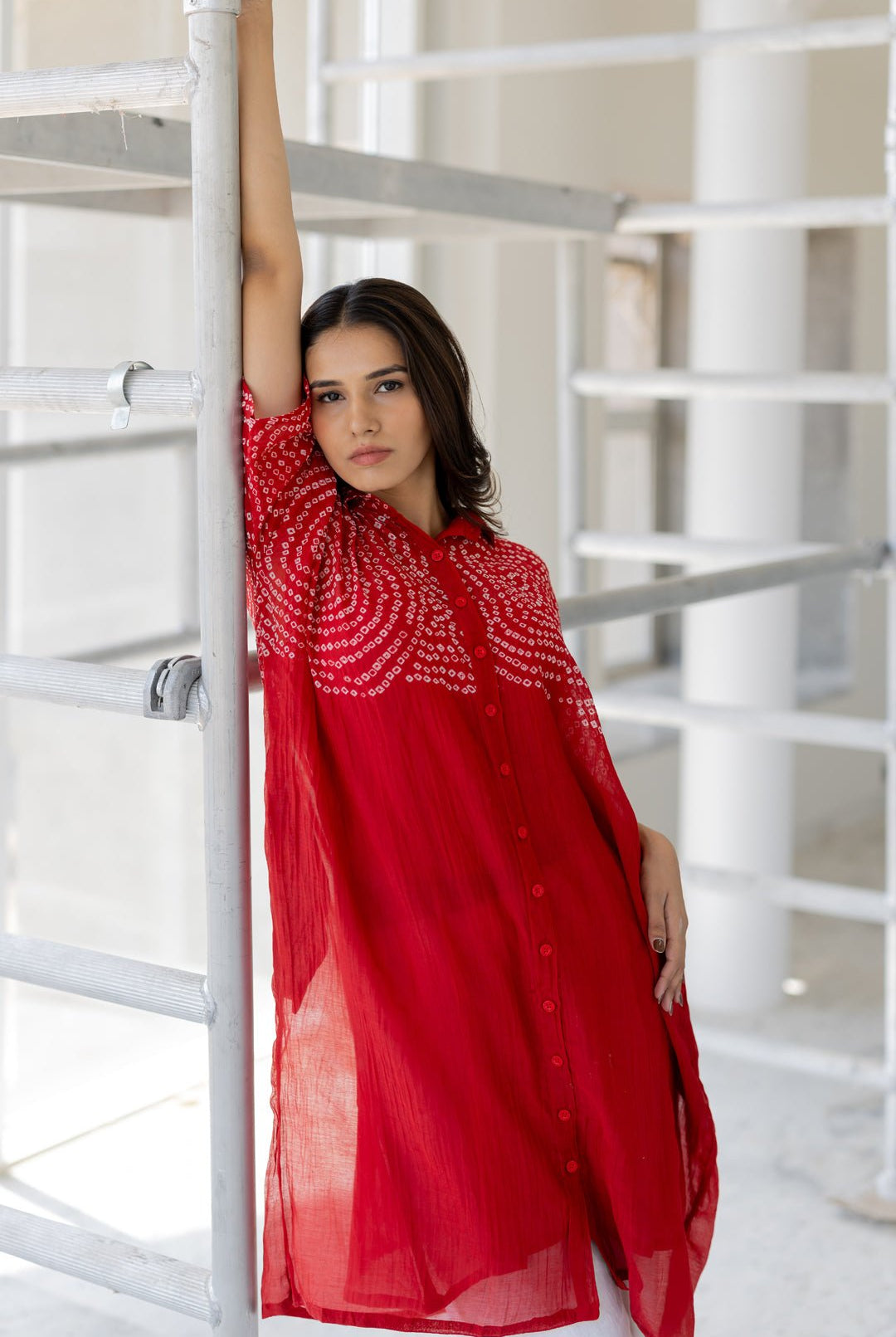Ruby Swirl Bandhani Tunic Set - CiceroniKurta Set, Everyday WearSilai Studio