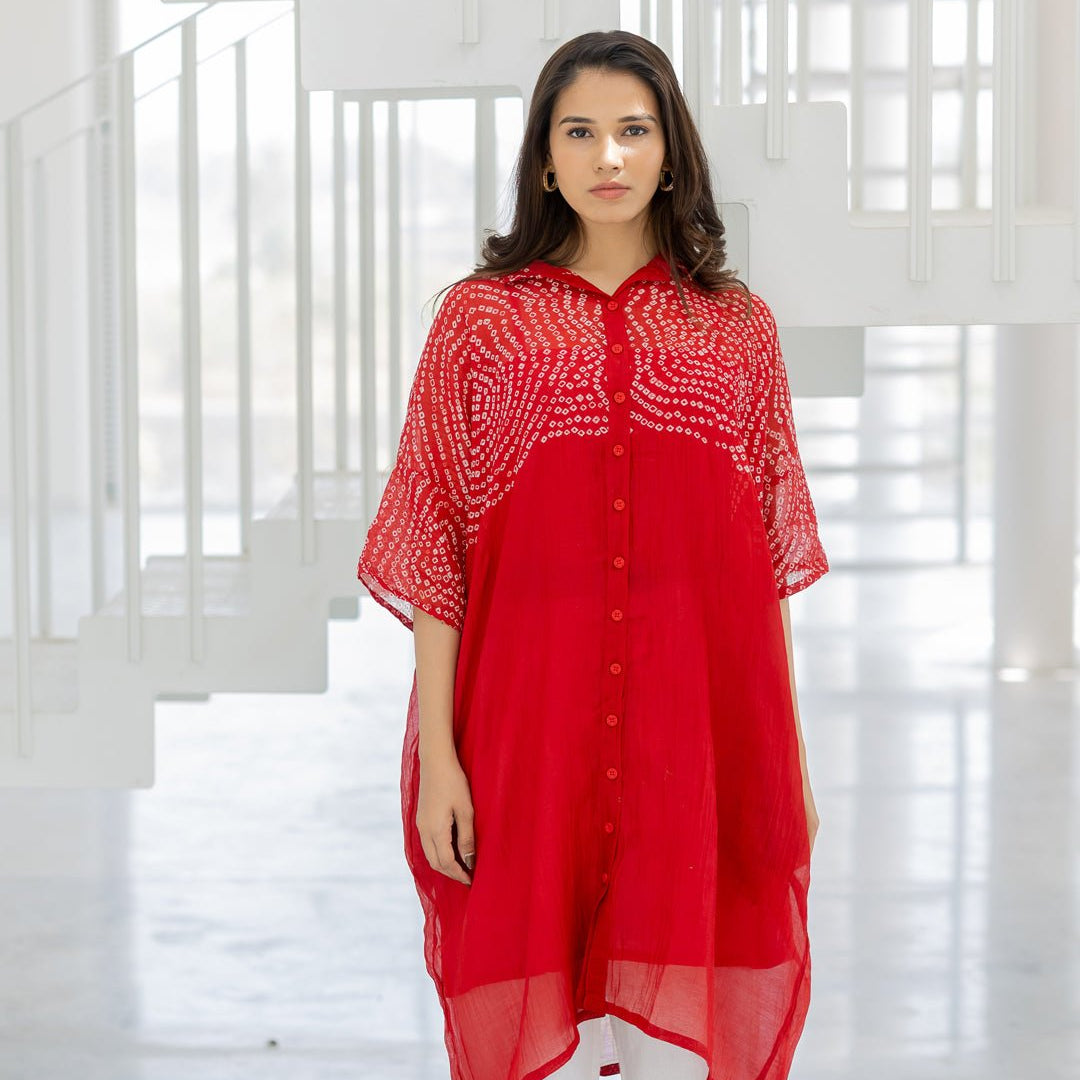 Ruby Swirl Bandhani Tunic Set - CiceroniKurta Set, Everyday WearSilai Studio