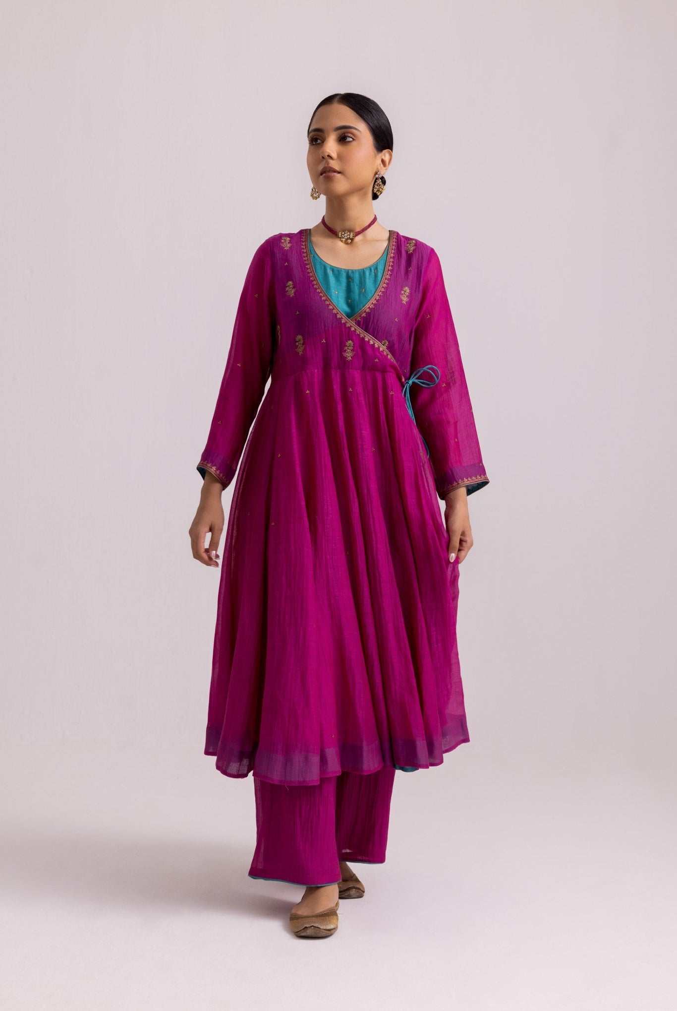 Ruhana Anarkali Set - Magenta - CiceroniKurta Set, Festive WearLabel Shreya Sharma
