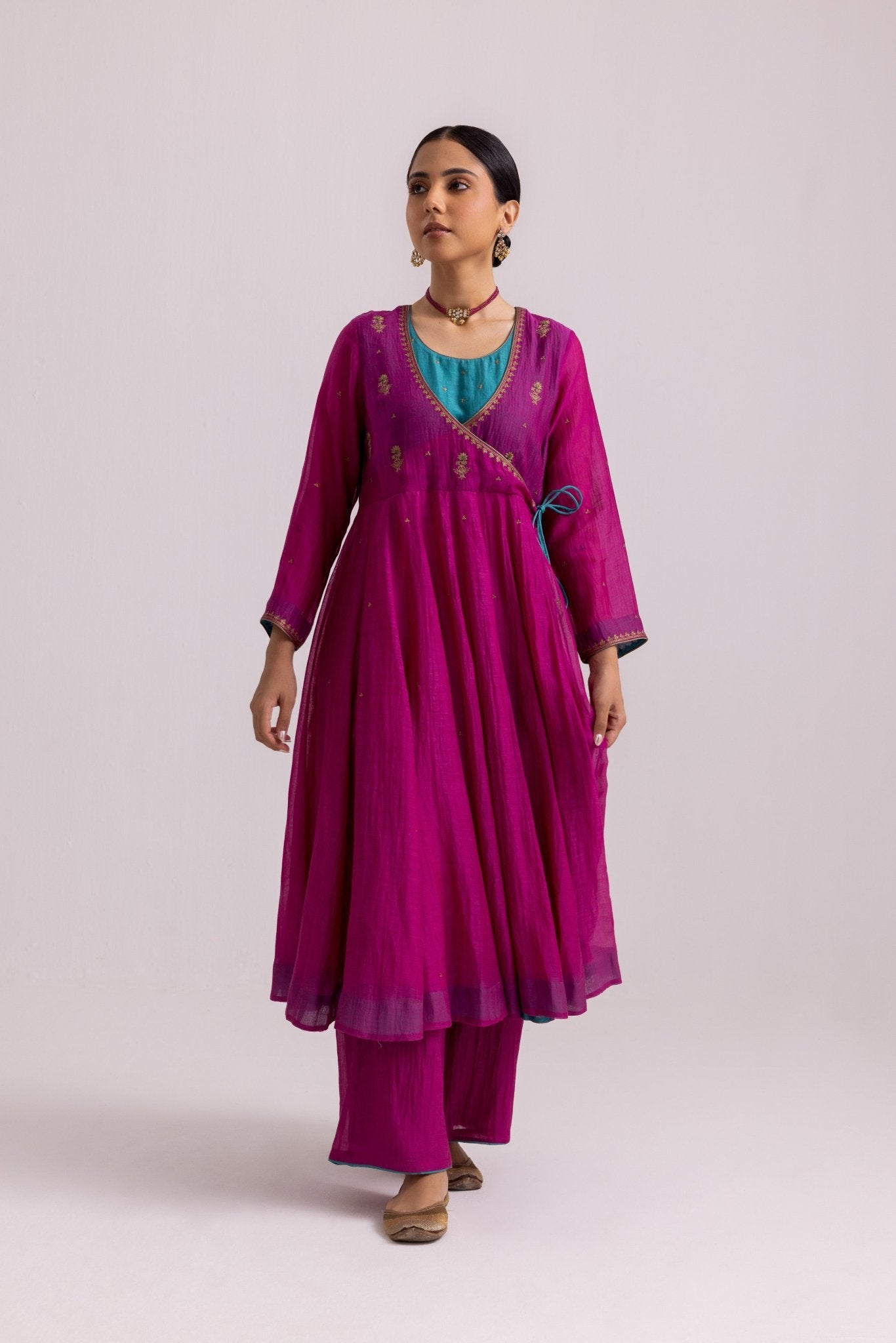 Ruhana Anarkali Set - Magenta - CiceroniKurta Set, Festive WearLabel Shreya Sharma