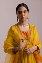 Ruhana Anarkali Set - Mustard Yellow - CiceroniKurta Set, Festive WearLabel Shreya Sharma