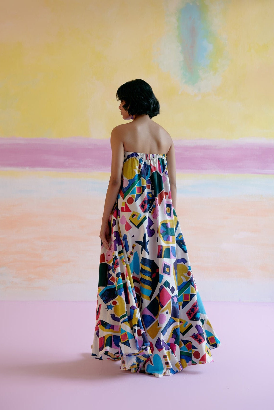 Rumi Maxi Dress in Arcade Print - CiceroniDressesHappi Space