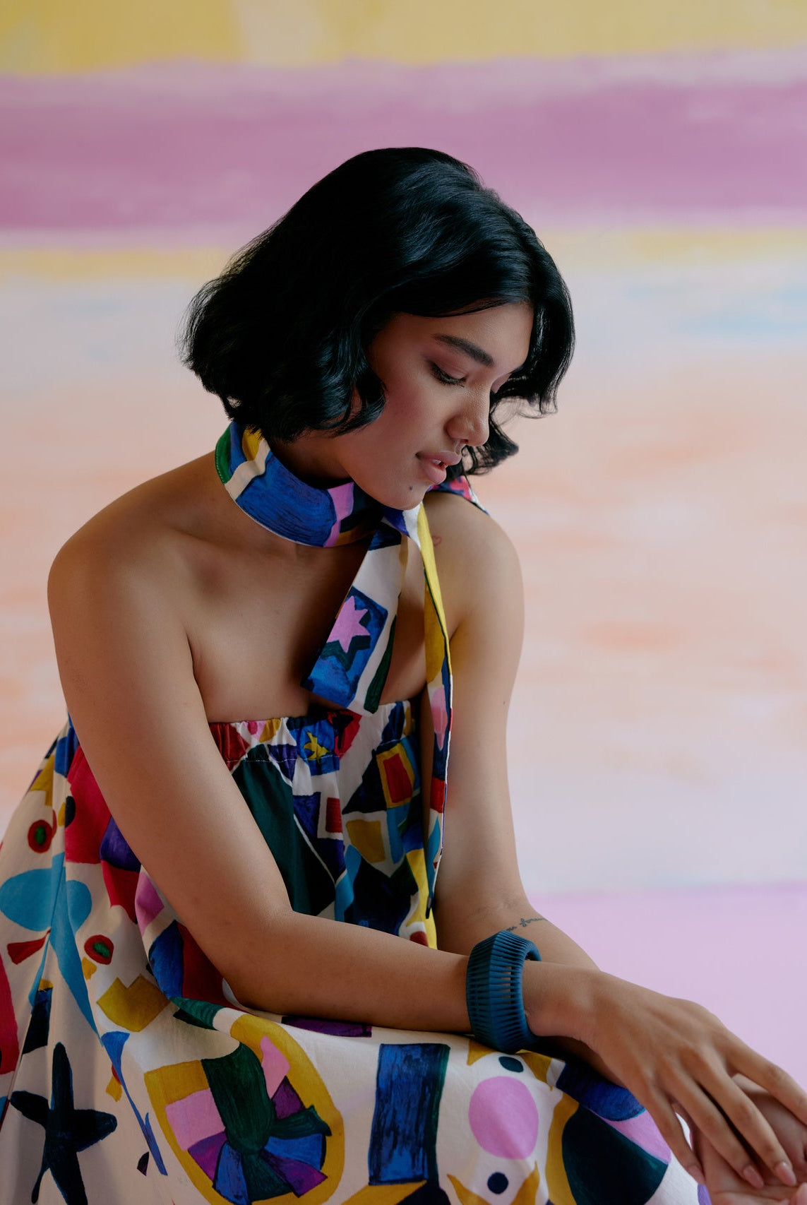 Rumi Maxi Dress in Arcade Print - CiceroniDressesHappi Space