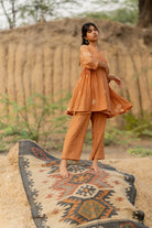 Rust Floral Nara Set - CiceroniKurta Set, Festive wearNirjara