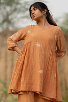 Rust Floral Nara Set - CiceroniKurta Set, Festive wearNirjara