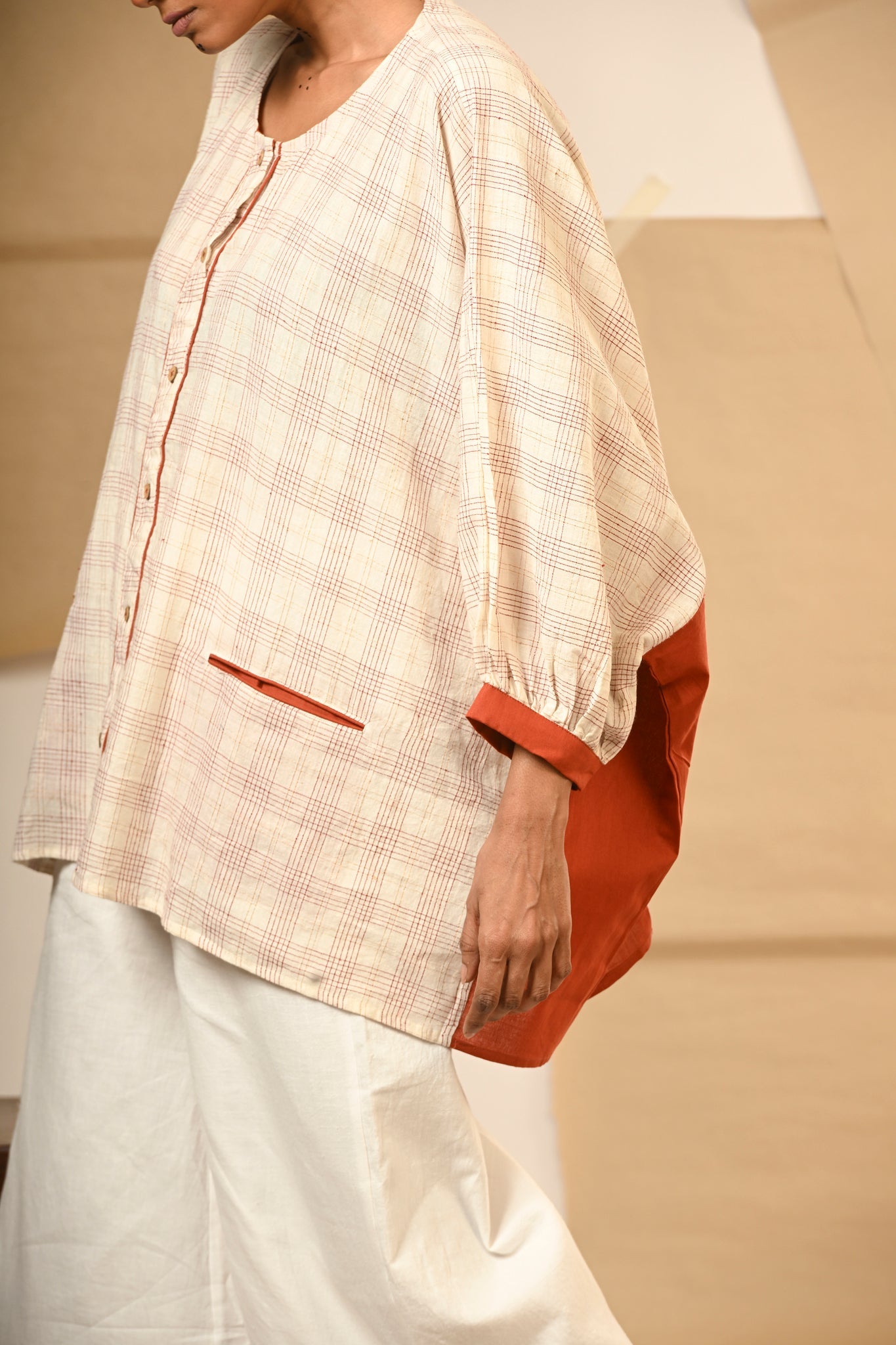 Rust Kaftan Shirt - CiceroniShirtsPrathaa