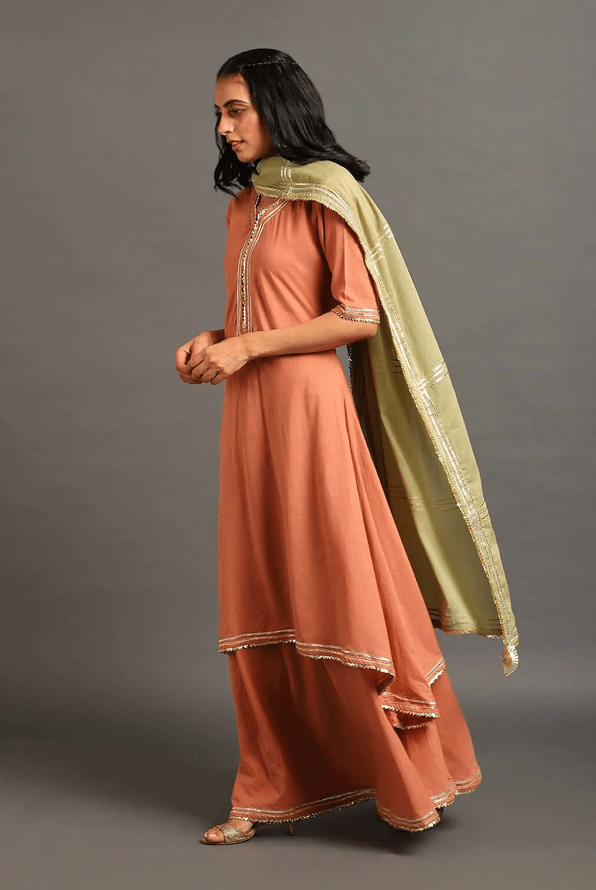 Rust Zara Double Layered Dress - CiceroniDressesOmaana