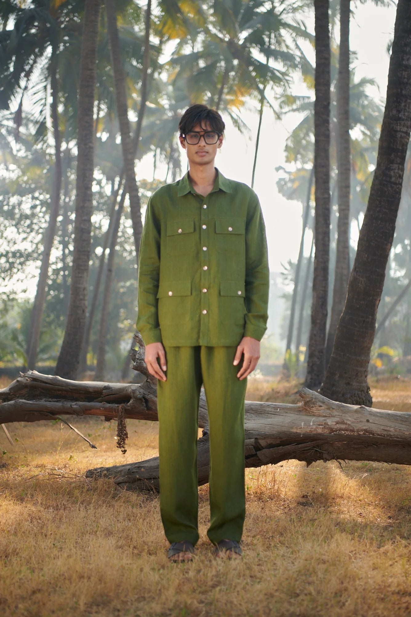 Safari Linen Men's Overshirt - CiceroniShirtSaphed