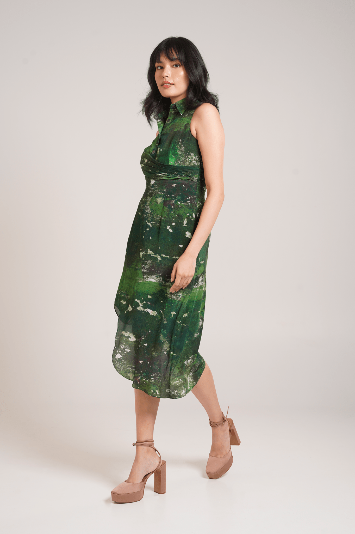 Sage Shirt Dress - CiceroniDressesAdvait