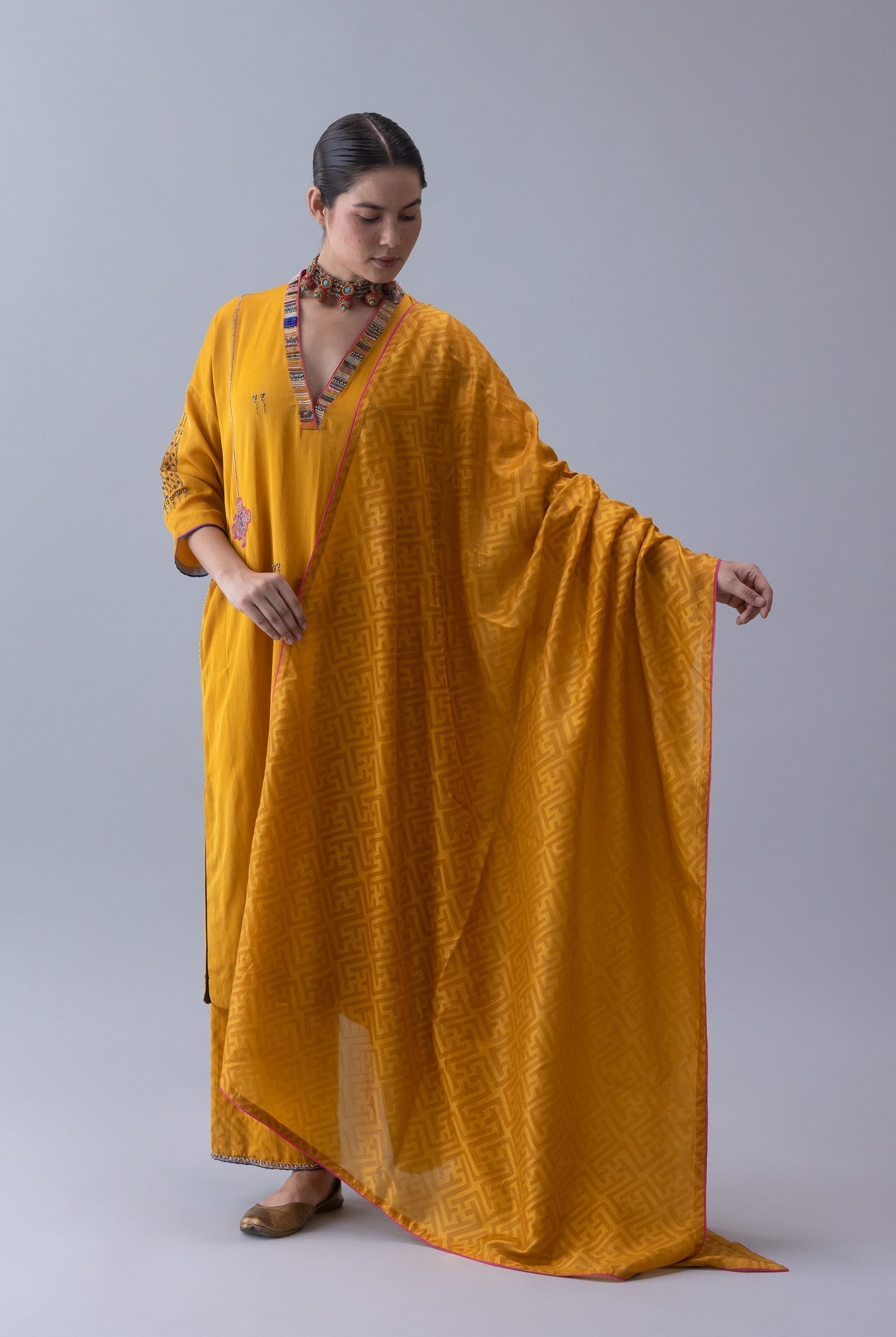 Sangye Yellow Dupatta - CiceroniDupattaShades of India