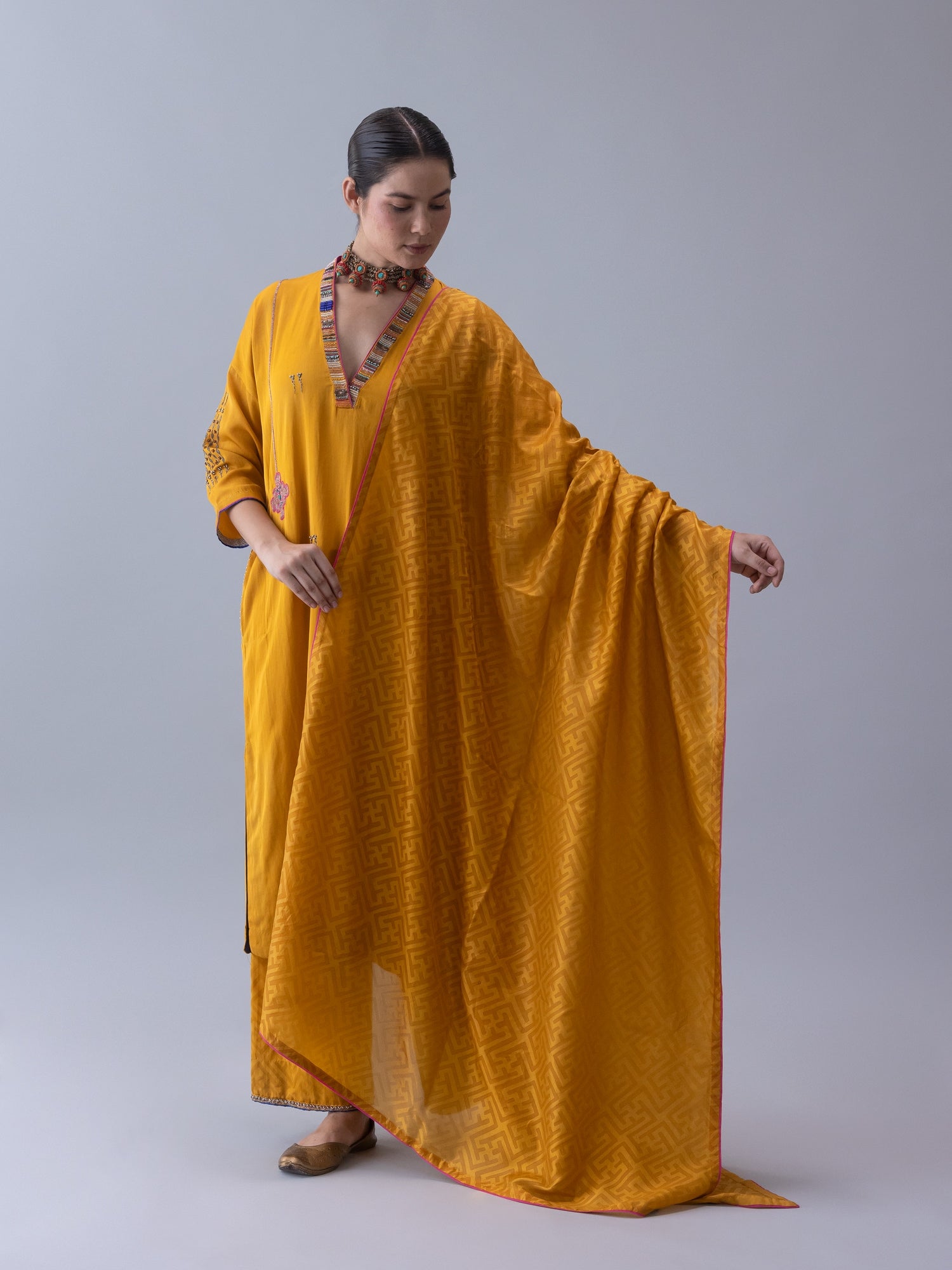 Sangye Yellow Dupatta - CiceroniDupattaShades of India