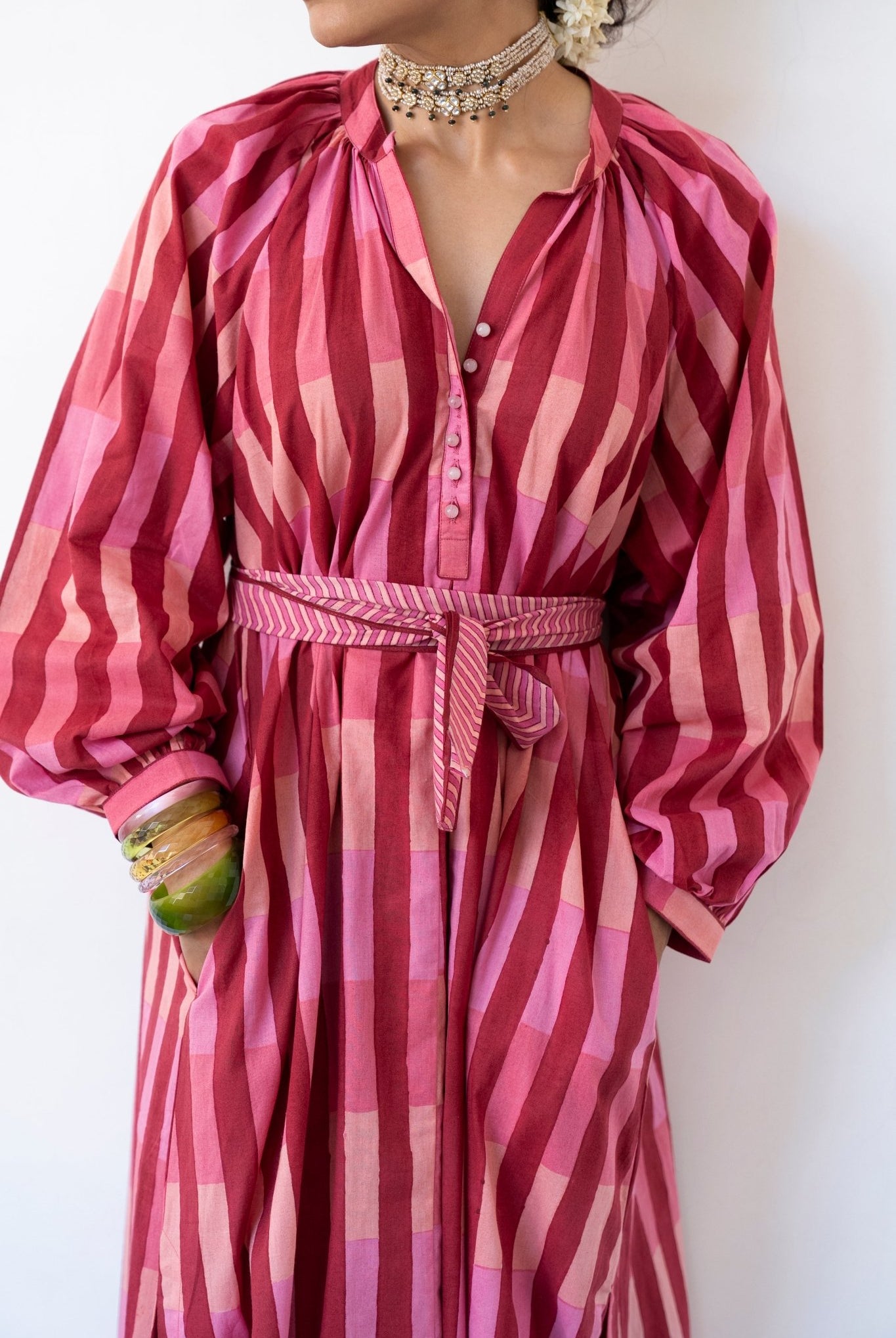 Sash Dress - Berry - CiceroniDressesShaivyaa