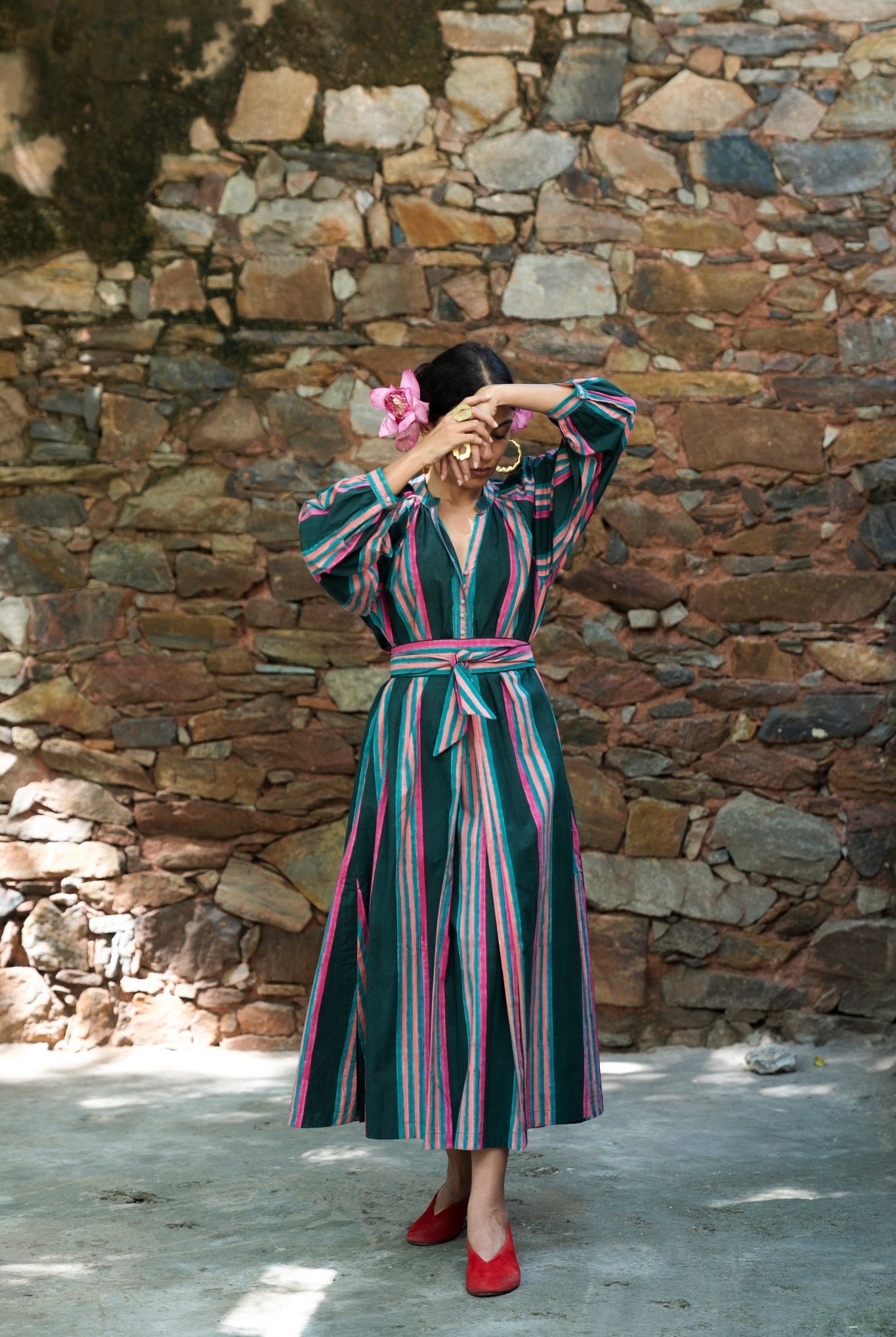 Sash Dress - Emerald - CiceroniDressesShaivyaa