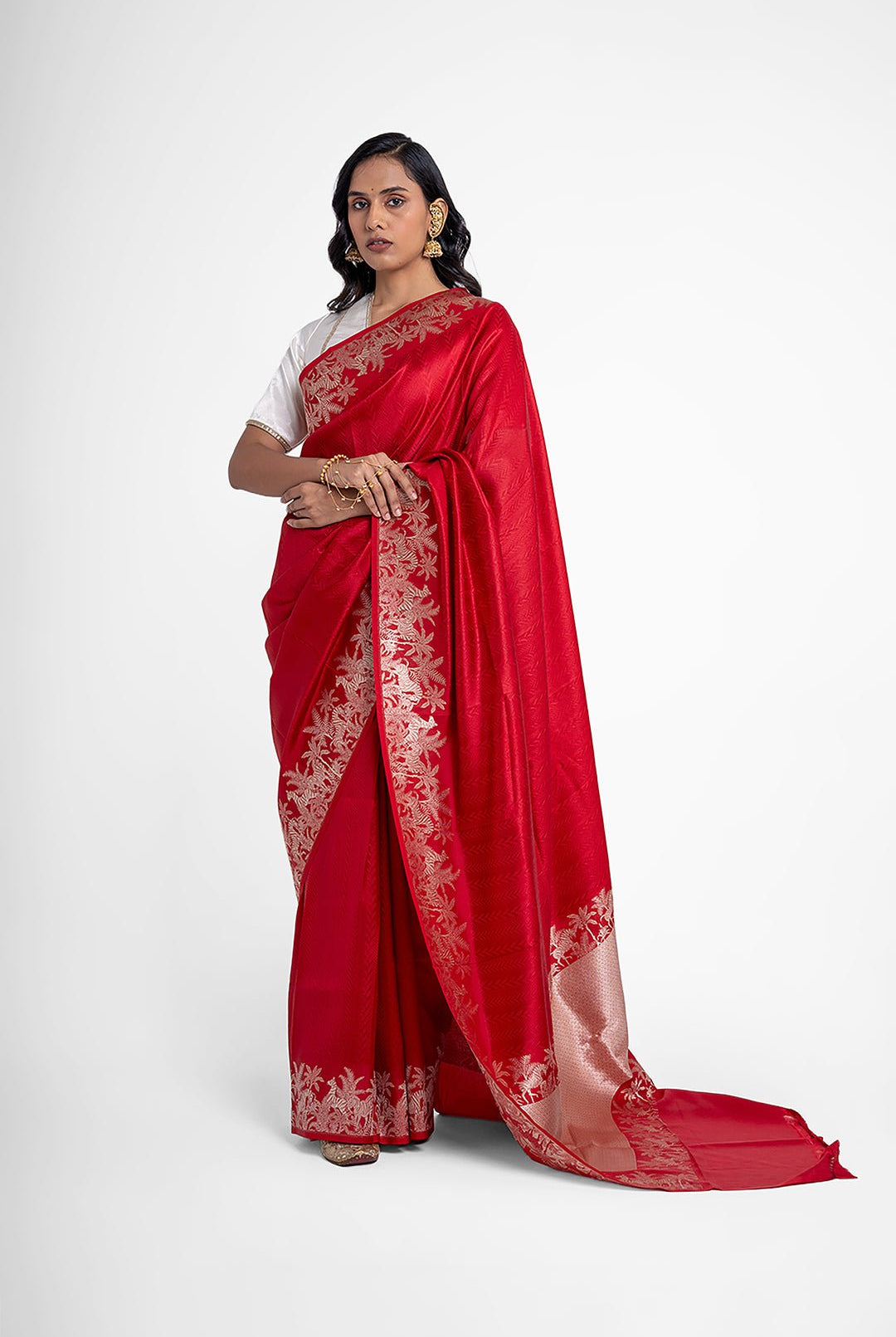 Savana Red Pure Silk Saree - CiceroniSareeShriya Singhi