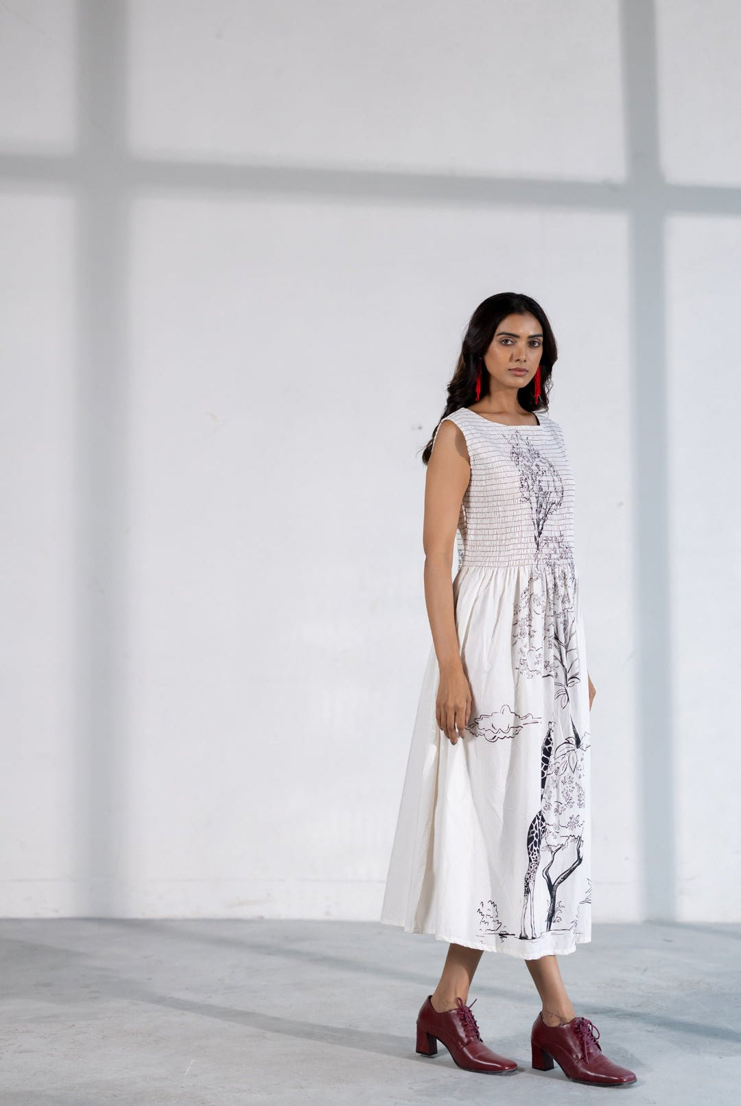 Savannah Smocked Midi Dress - CiceroniDressSilai Studio